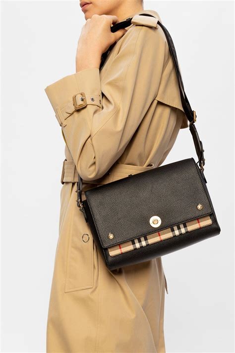 burberry note bag black|burberry check crossbody bag.